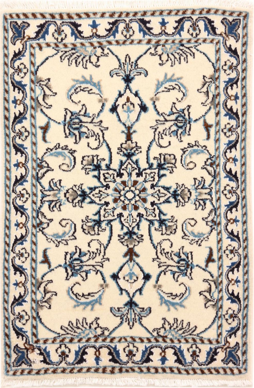 Alfombra persa - Nain - 90 x 60 cm - crema