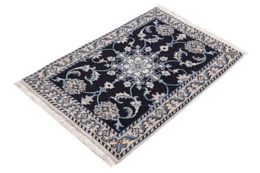 Alfombra persa - Nain - 90 x 60 cm - azul oscuro