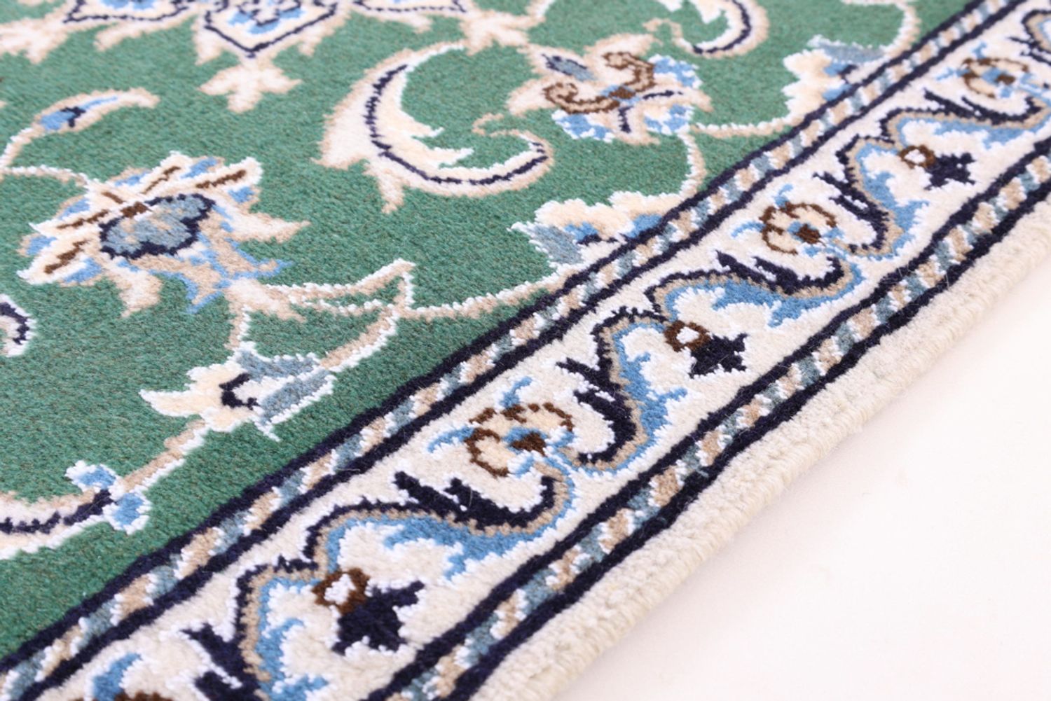 Alfombra persa - Nain - 137 x 70 cm - verde