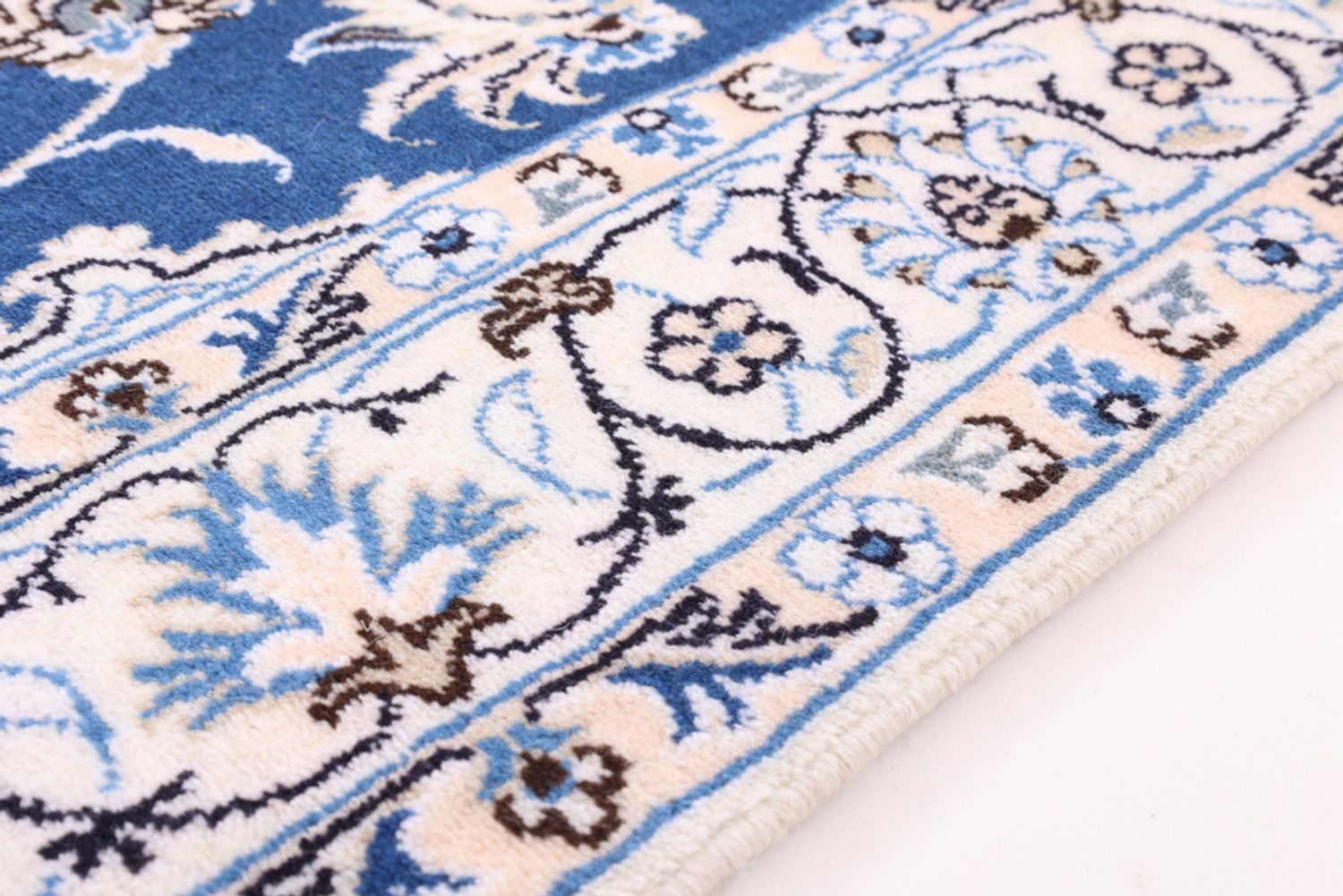 Perský koberec - Nain - 211 x 122 cm - modrá