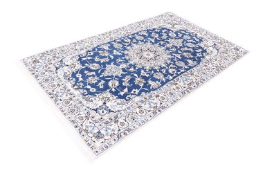 Alfombra persa - Nain - 211 x 122 cm - azul