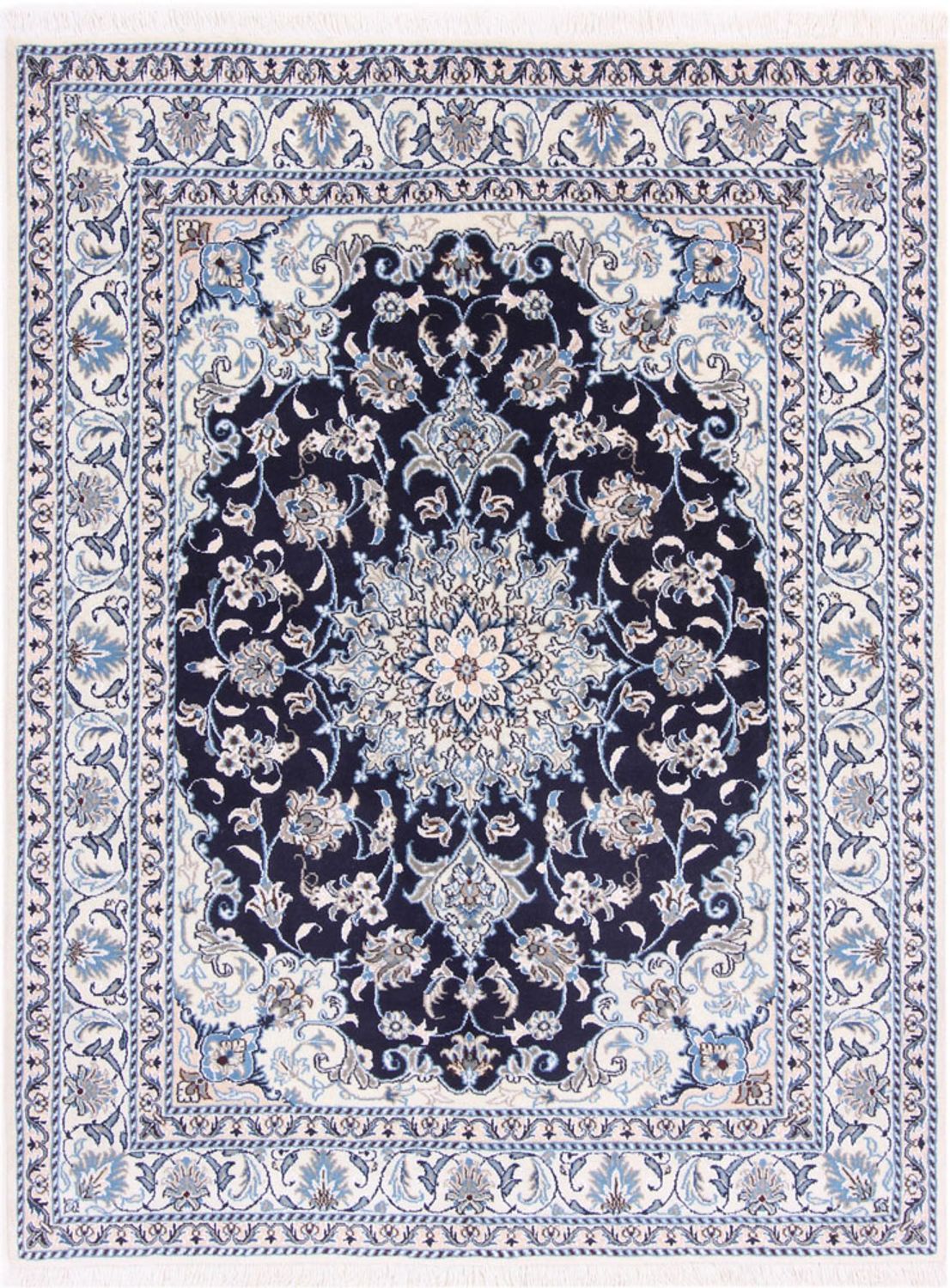 Alfombra persa - Nain - 200 x 150 cm - azul oscuro