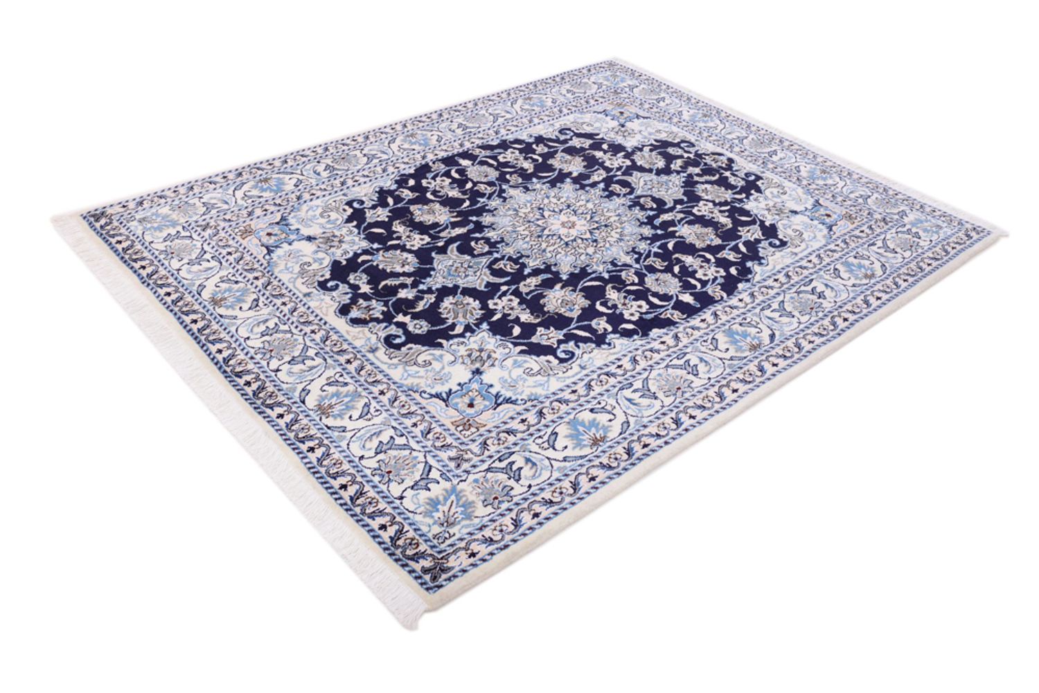 Alfombra persa - Nain - 200 x 150 cm - azul oscuro