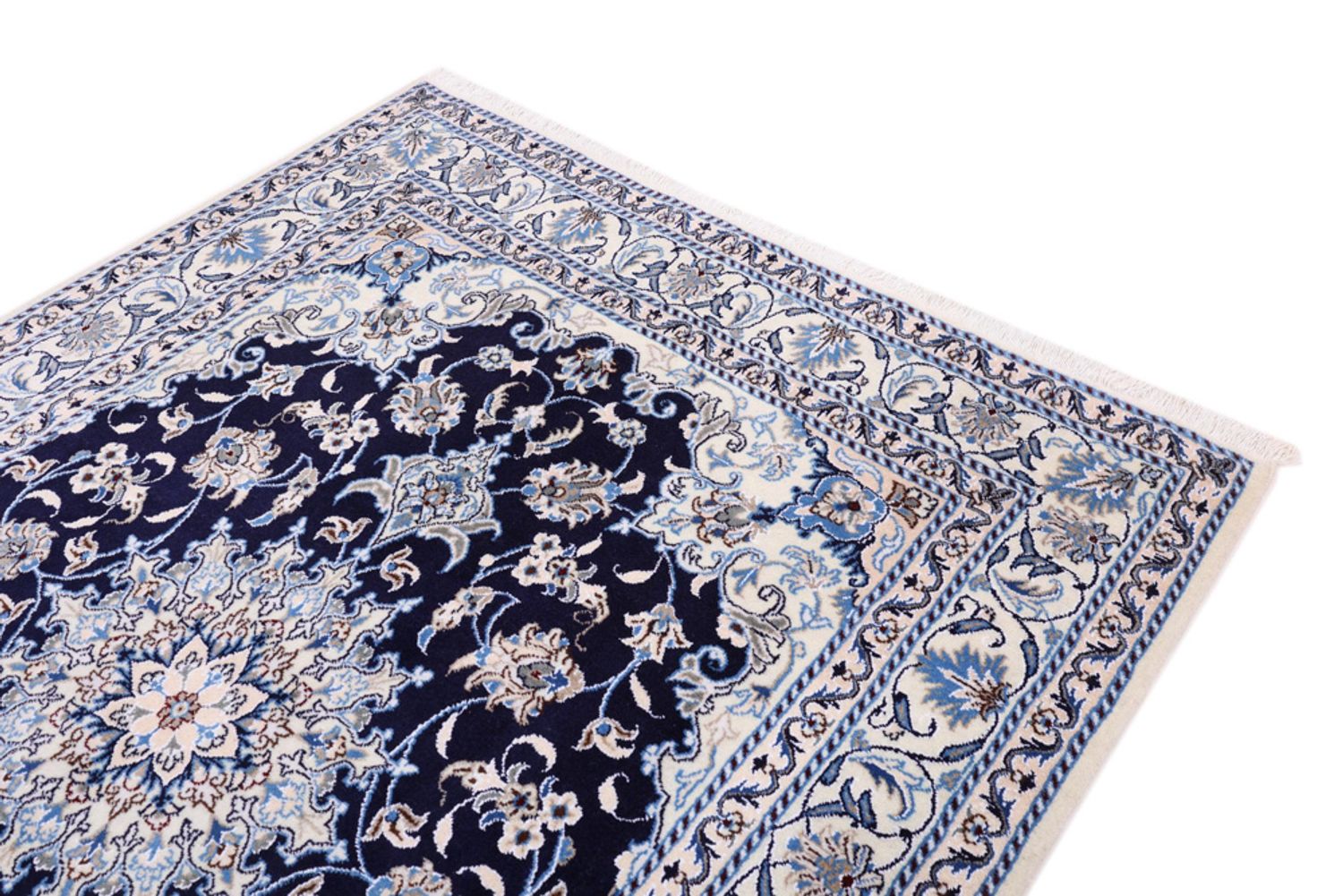 Alfombra persa - Nain - 200 x 150 cm - azul oscuro