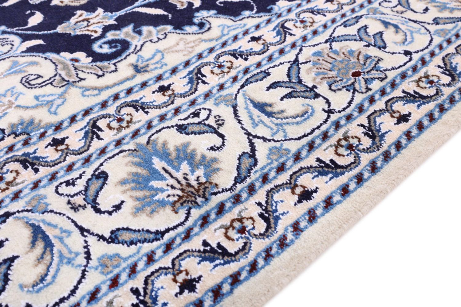 Alfombra persa - Nain - 200 x 150 cm - azul oscuro