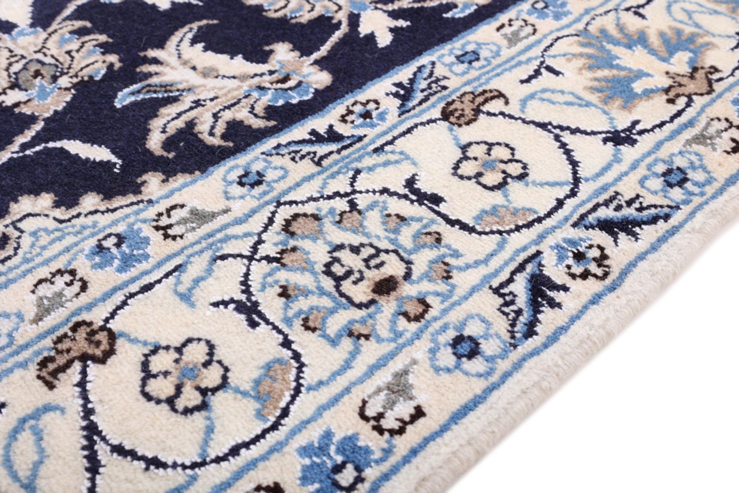 Perský koberec - Nain - 195 x 118 cm - tmavě modrá