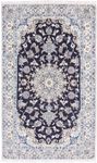 Alfombra persa - Nain - 195 x 118 cm - azul oscuro