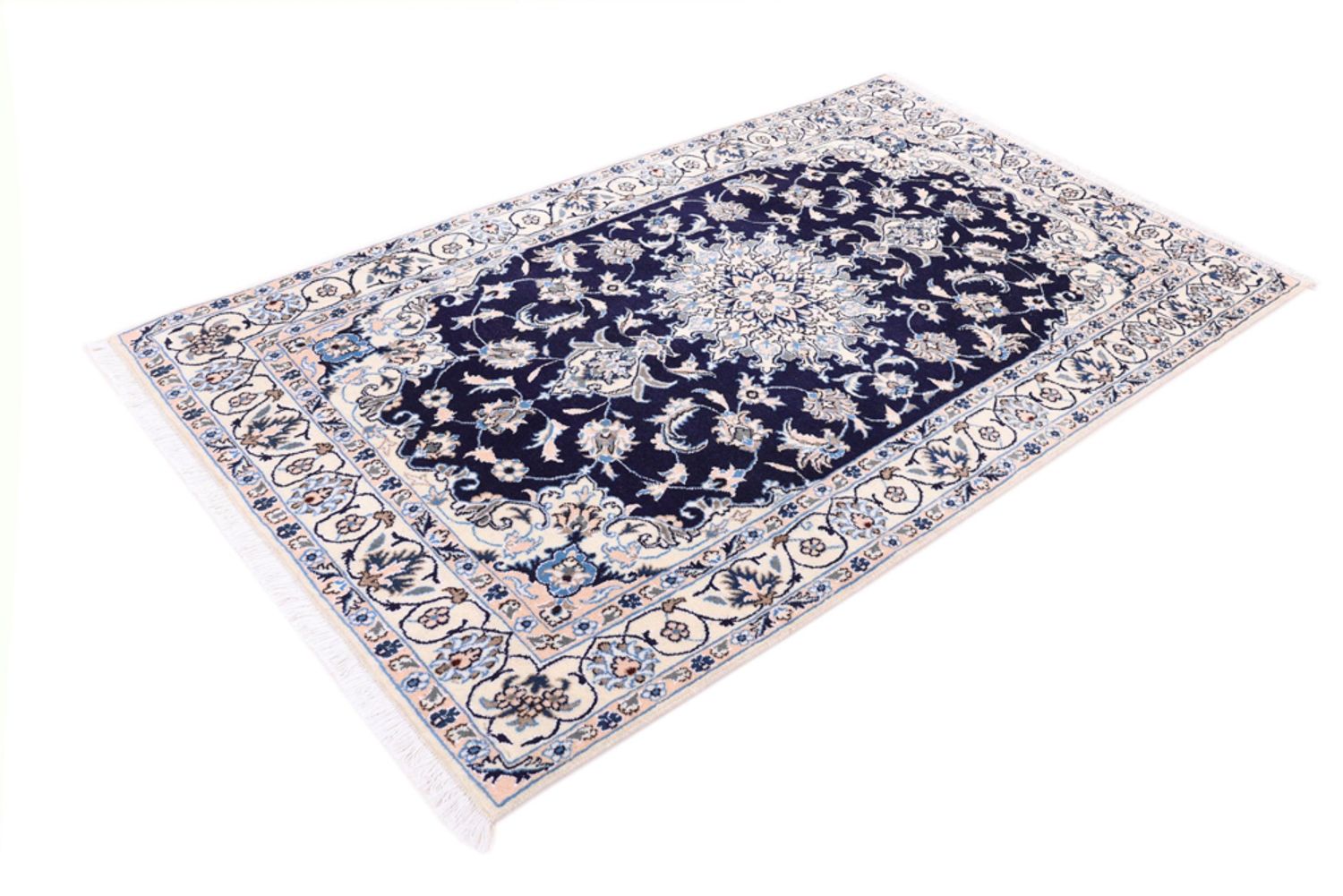 Perský koberec - Nain - 202 x 119 cm - tmavě modrá