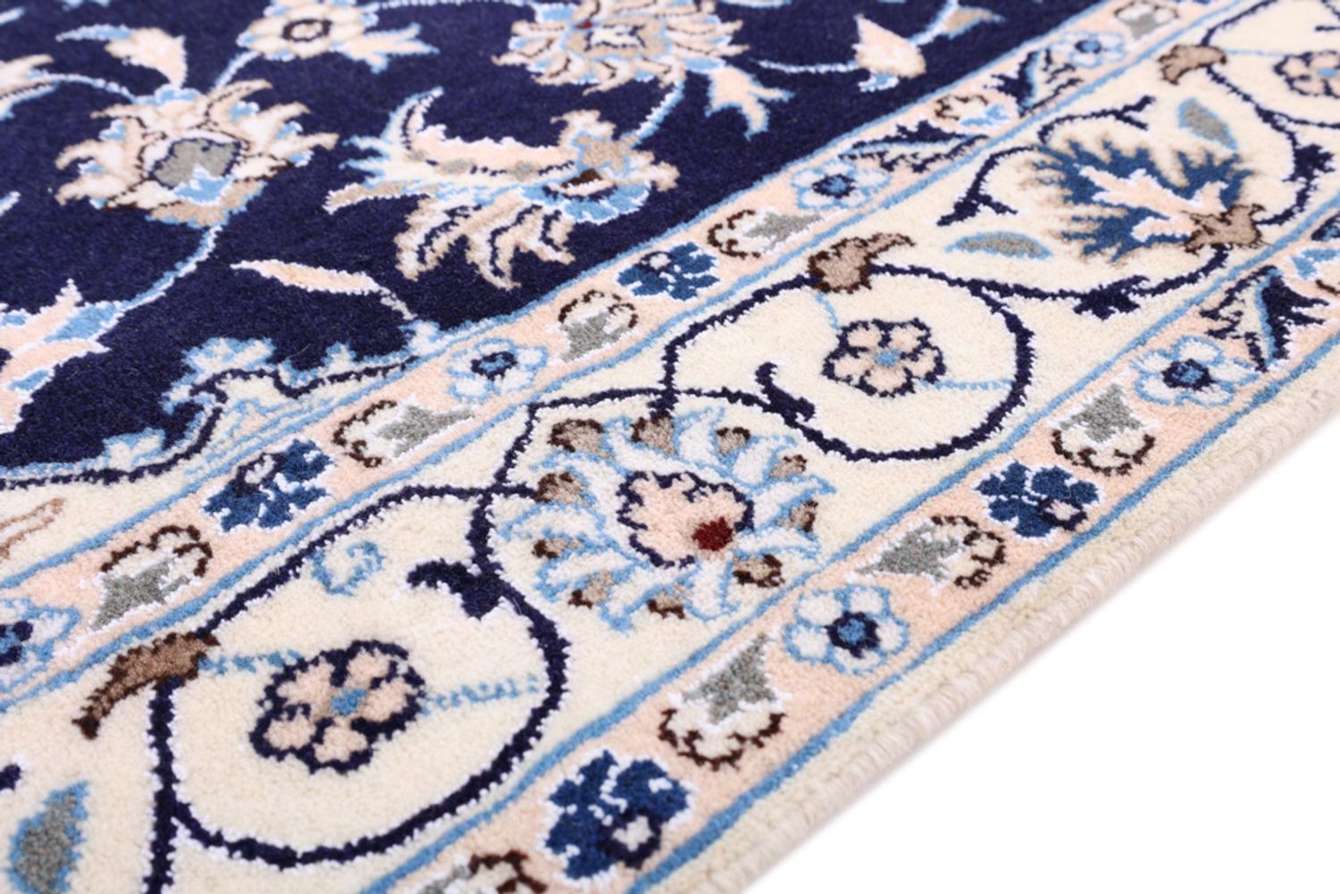 Perský koberec - Nain - 202 x 119 cm - tmavě modrá