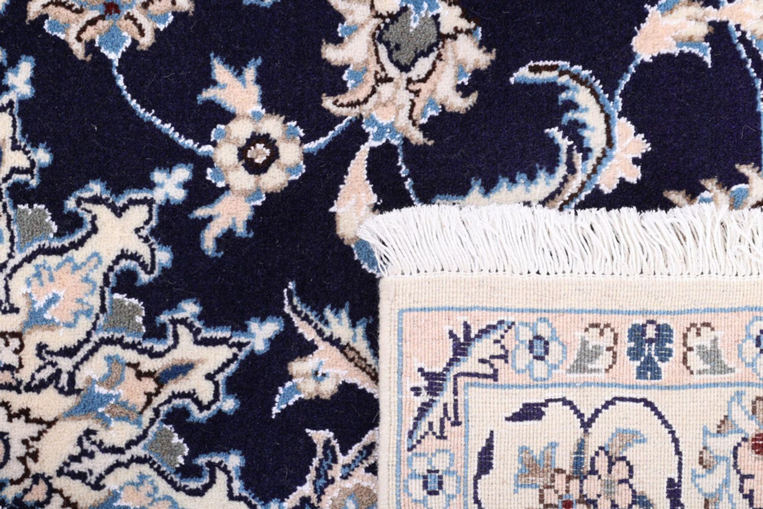 Perský koberec - Nain - 202 x 119 cm - tmavě modrá