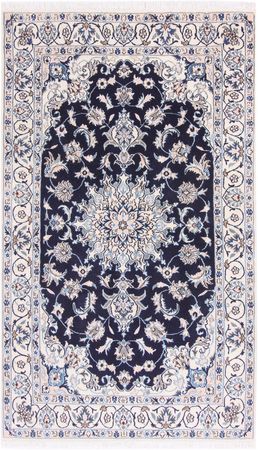 Alfombra persa - Nain - 202 x 119 cm - azul oscuro