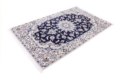 Alfombra persa - Nain - 202 x 119 cm - azul oscuro