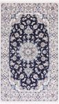 Alfombra persa - Nain - 202 x 119 cm - azul oscuro
