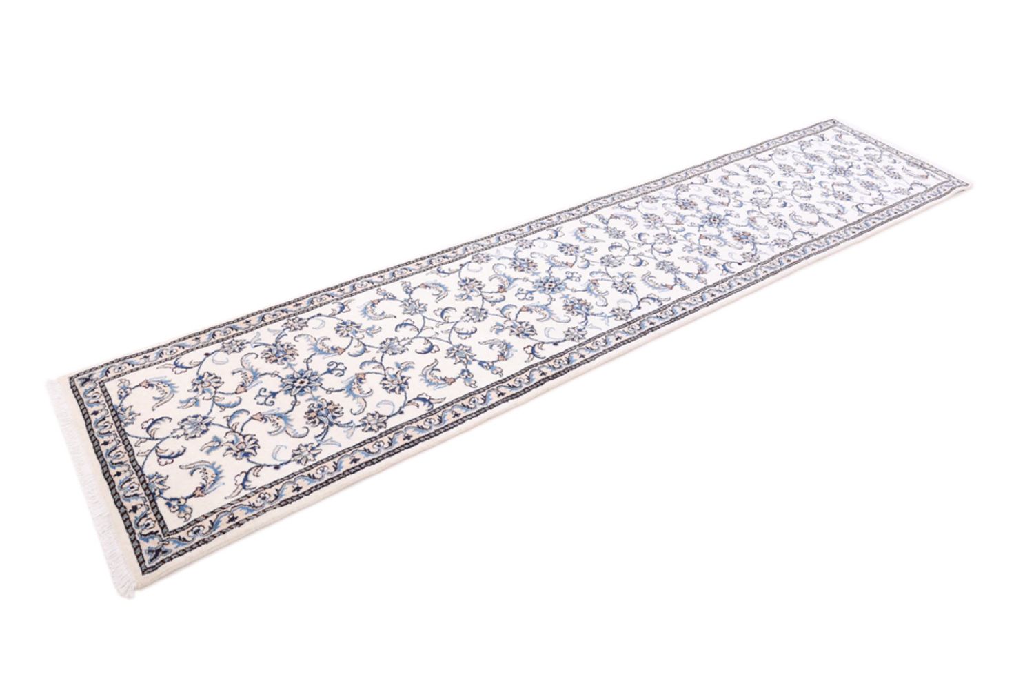 Alfombra de pasillo Alfombra persa - Nain - 382 x 79 cm - crema