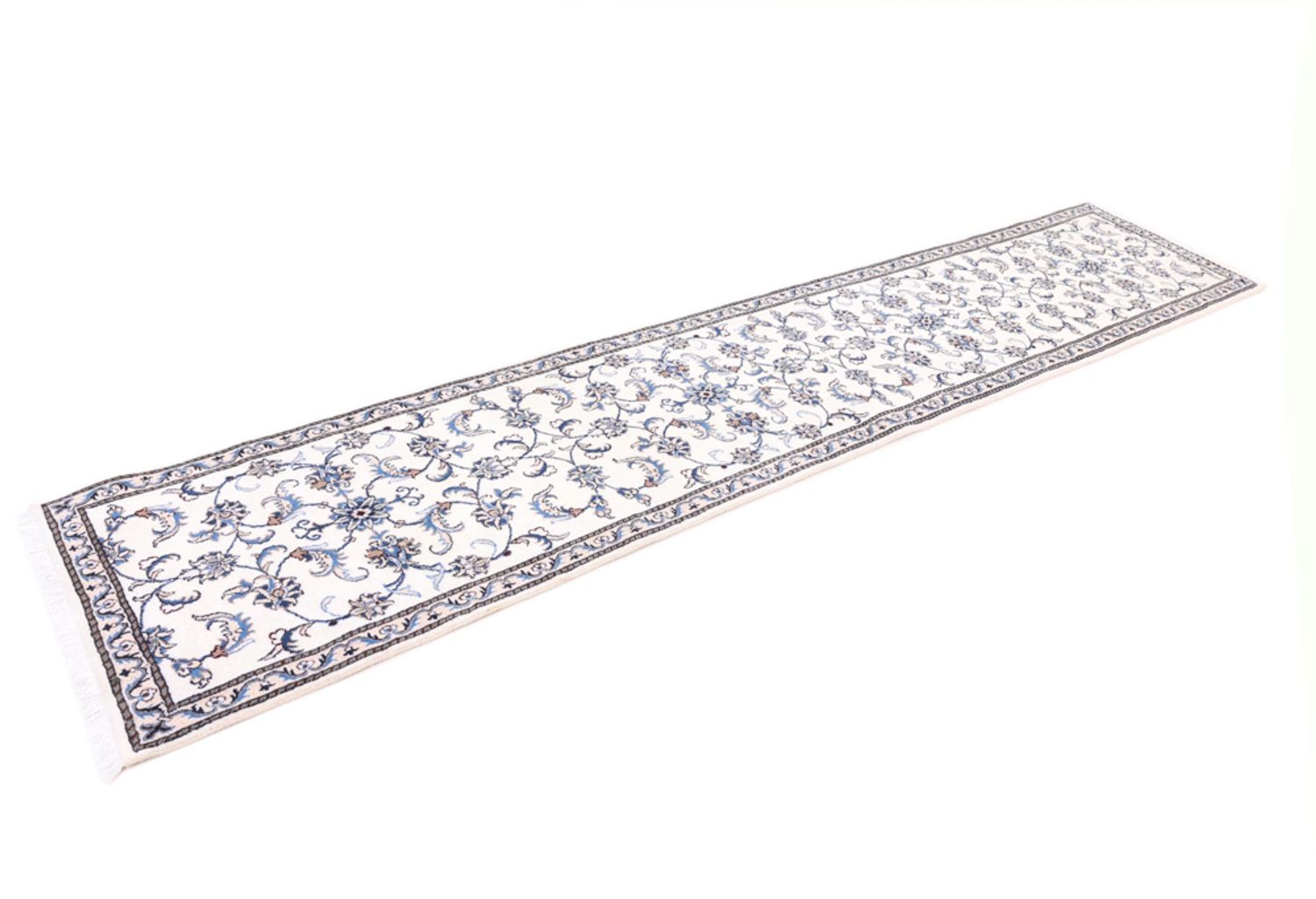 Alfombra de pasillo Alfombra persa - Nain - 382 x 79 cm - crema