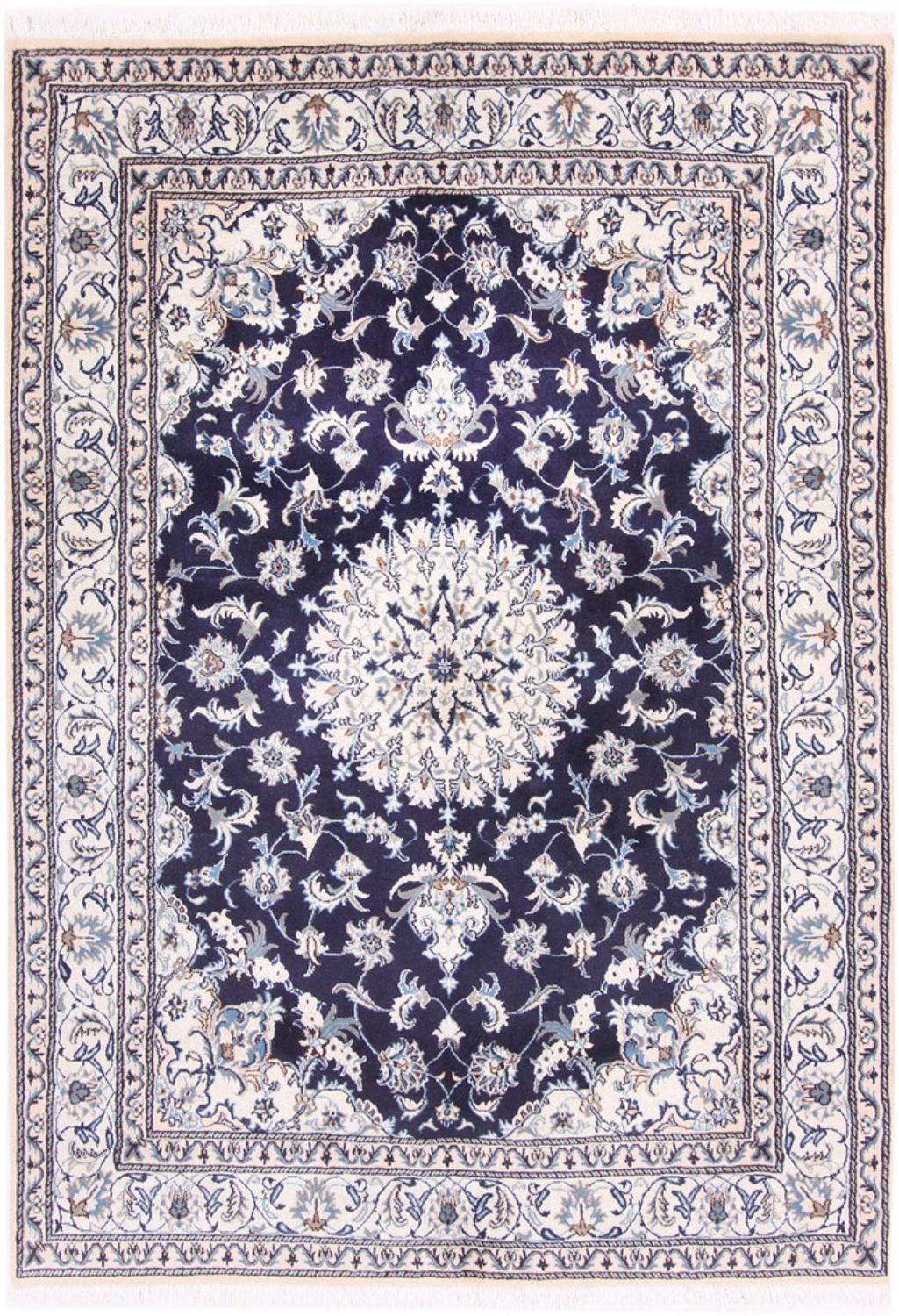 Alfombra persa - Nain - 233 x 164 cm - azul oscuro