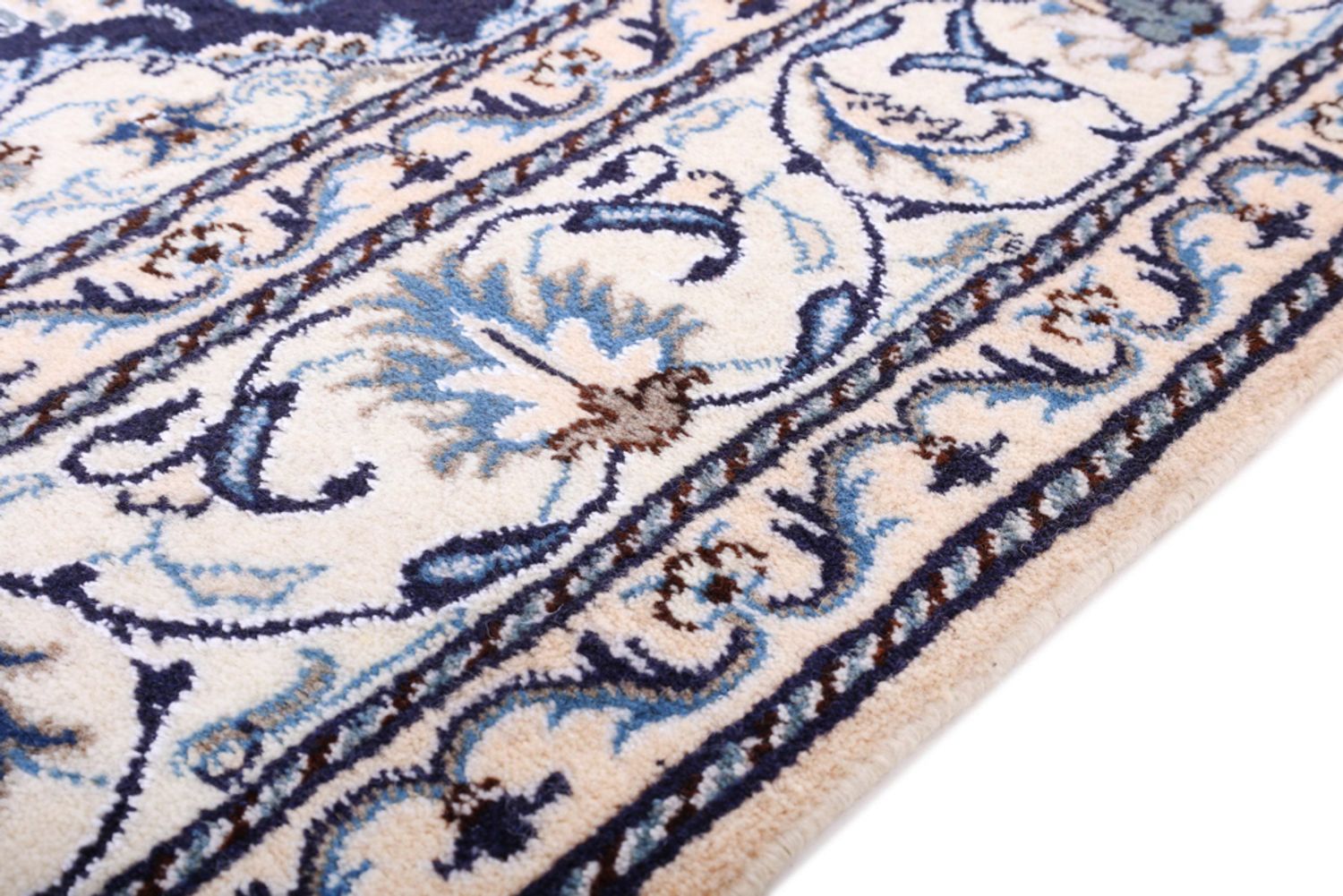 Alfombra persa - Nain - 233 x 164 cm - azul oscuro