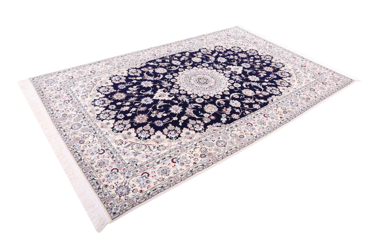 Perský koberec - Nain - Premium - 240 x 154 cm - tmavě modrá