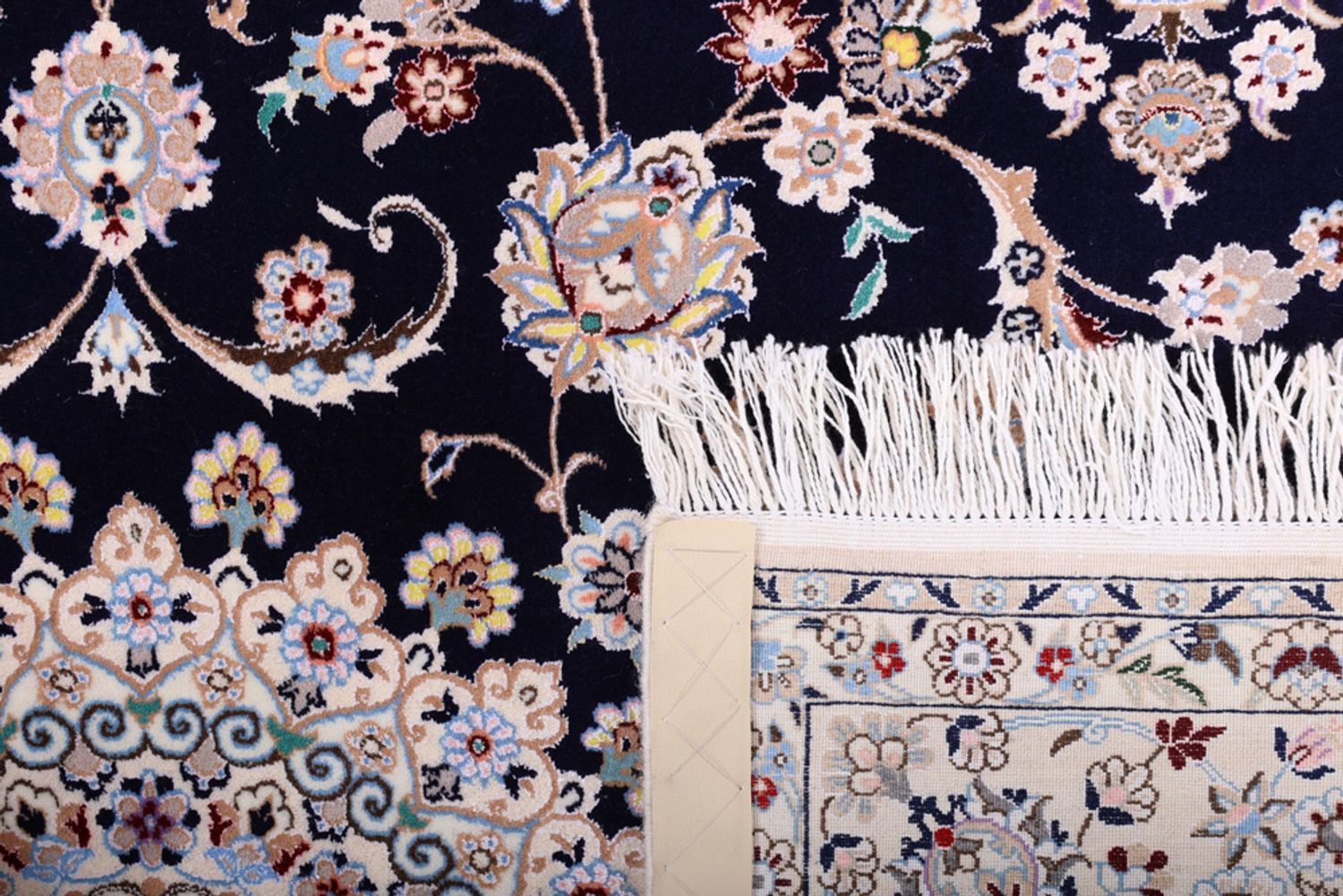 Perský koberec - Nain - Premium - 240 x 154 cm - tmavě modrá