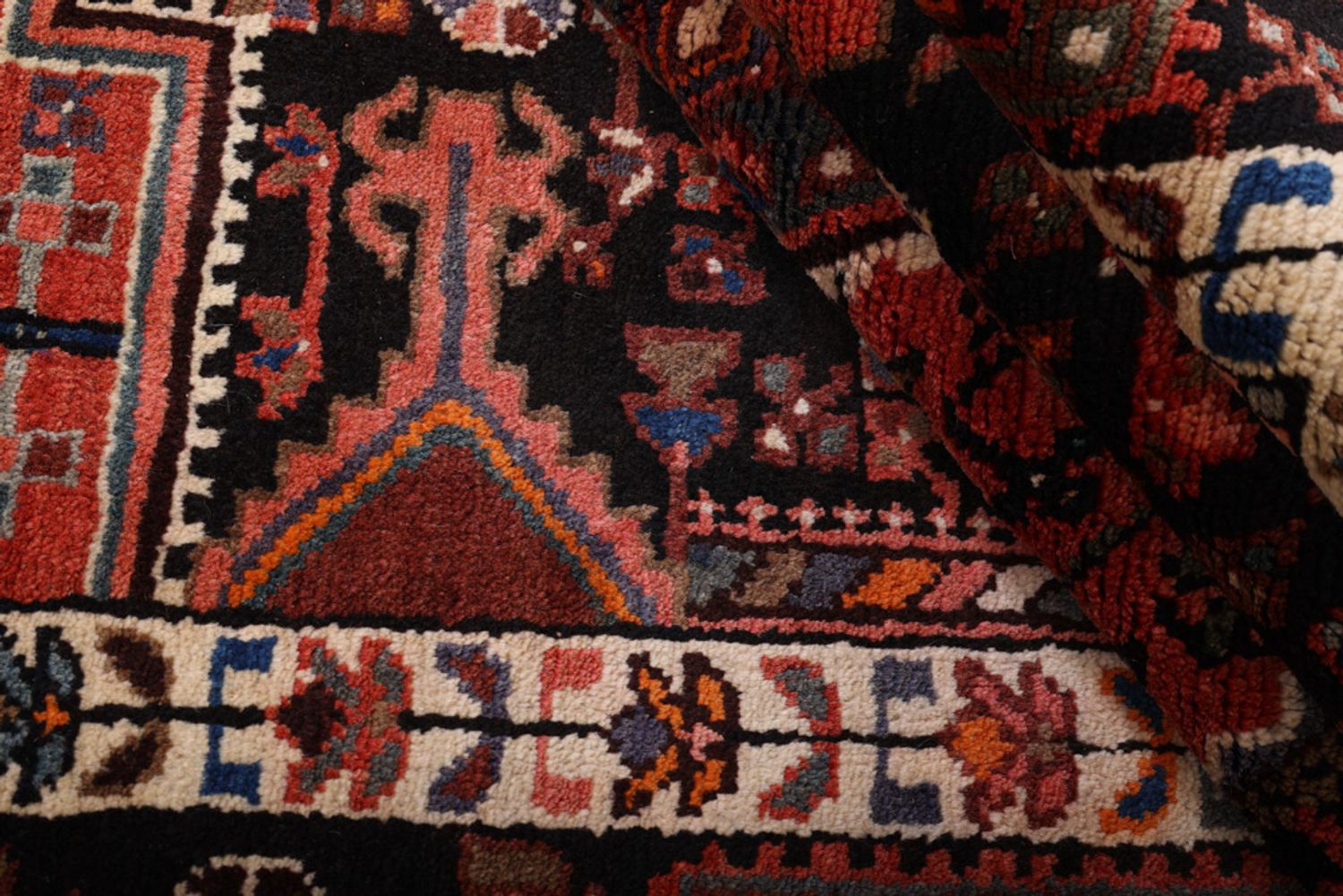 Alfombra persa - Nómada - 200 x 133 cm - rojo oscuro