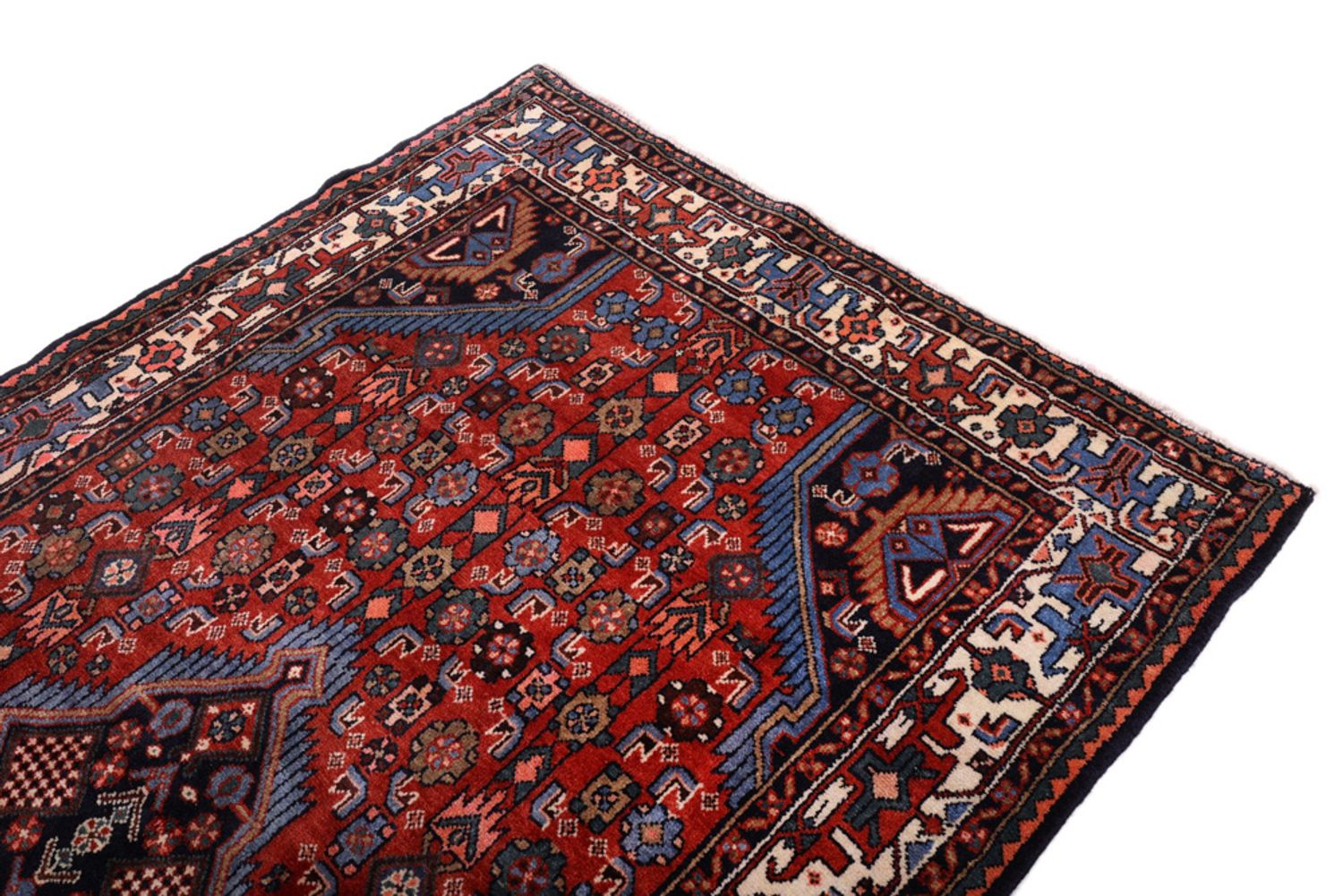 Alfombra persa - Nómada - 225 x 130 cm - rojo oscuro