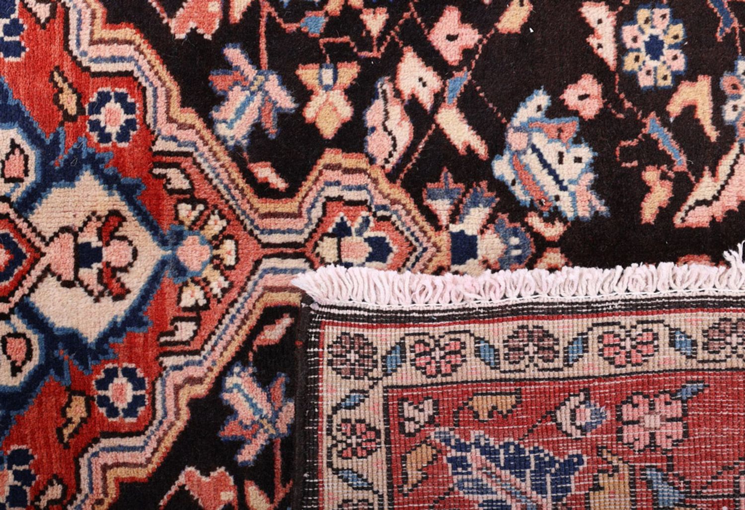 Alfombra persa - Nómada - 210 x 135 cm - rojo oscuro