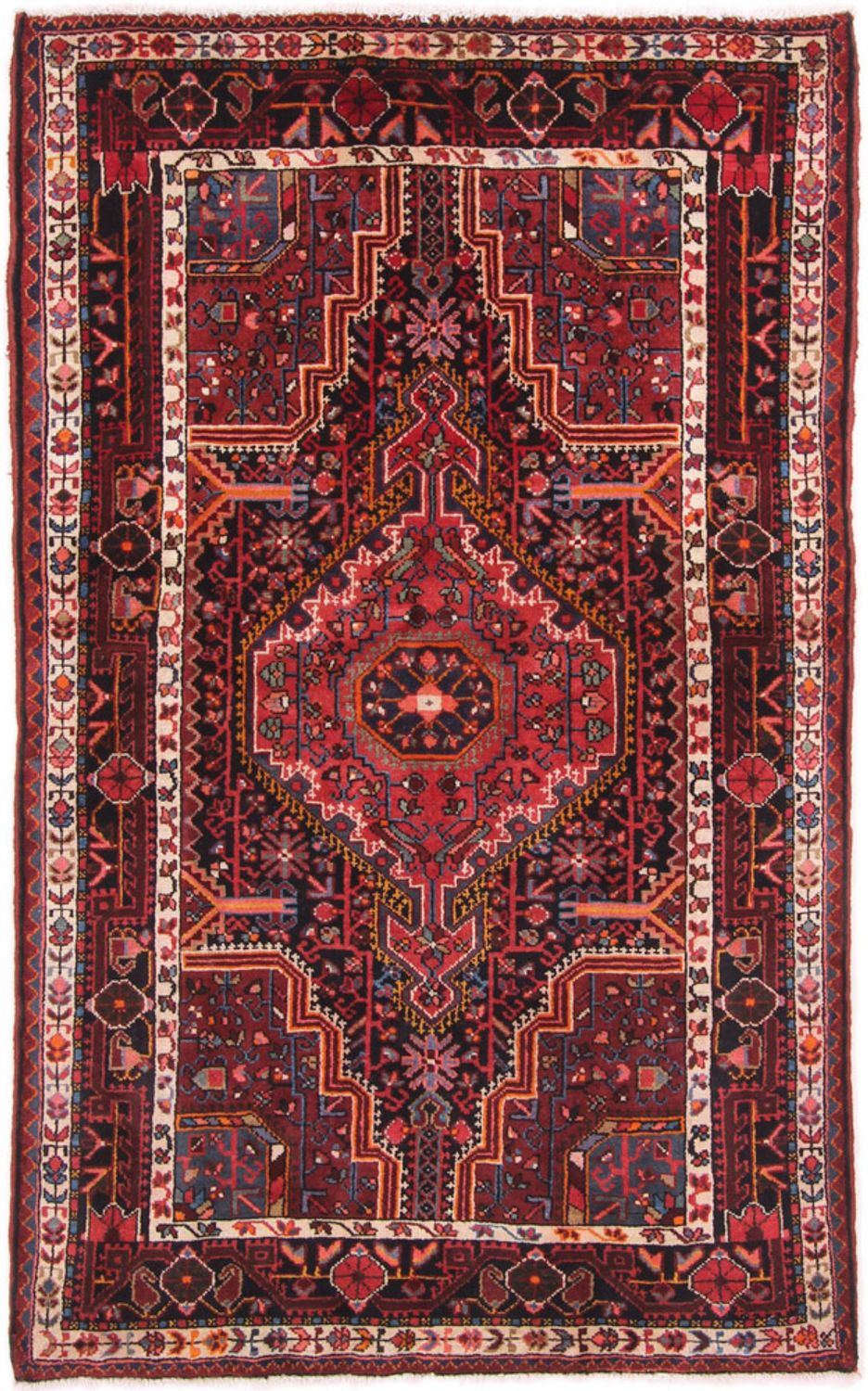 Alfombra persa - Nómada - 192 x 120 cm - rojo oscuro