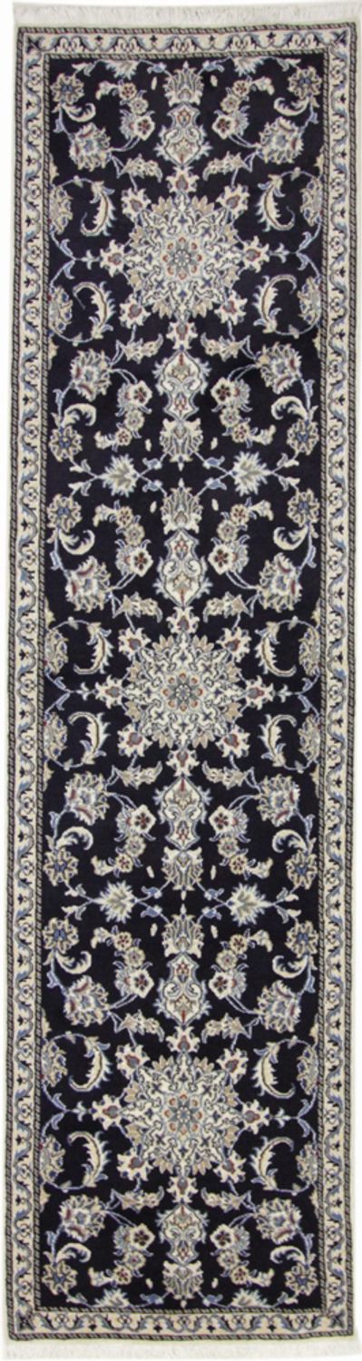 Runner Perský koberec - Nain - 296 x 77 cm - tmavě modrá