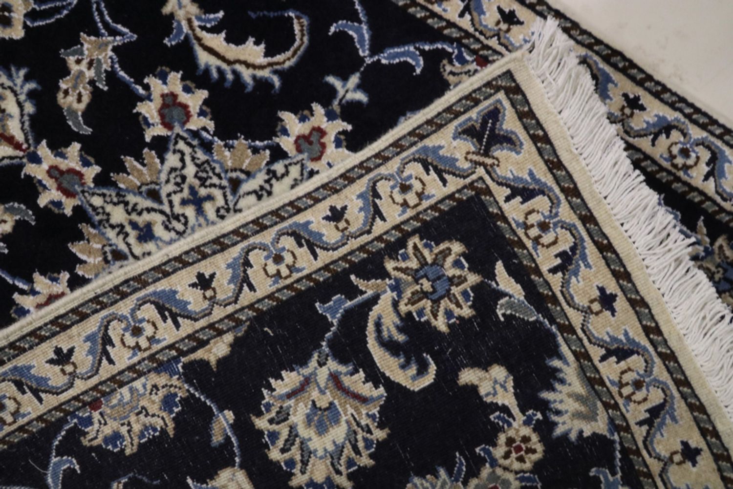 Runner Perský koberec - Nain - 296 x 77 cm - tmavě modrá