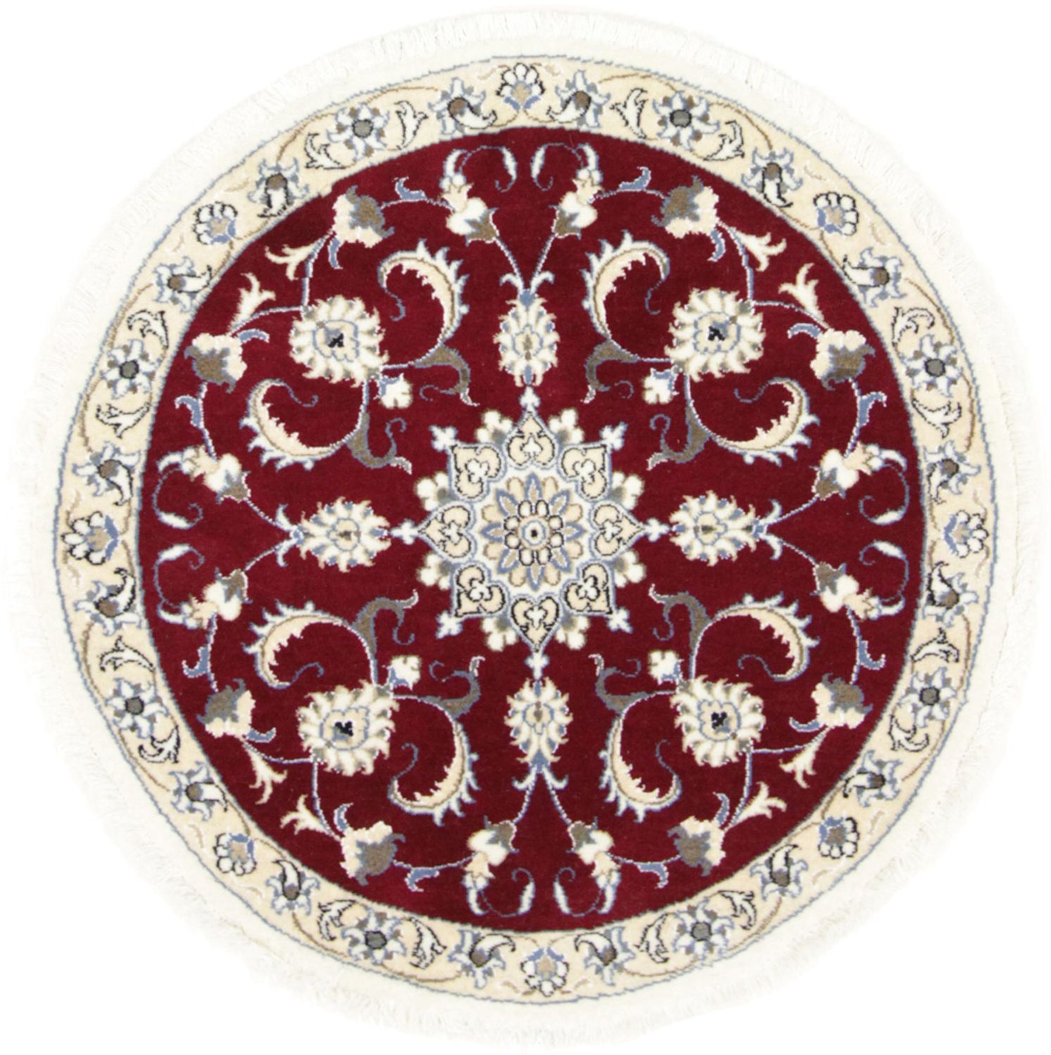 Alfombra de pasillo Alfombra persa - Nain - 100 x 100 cm - rojo oscuro