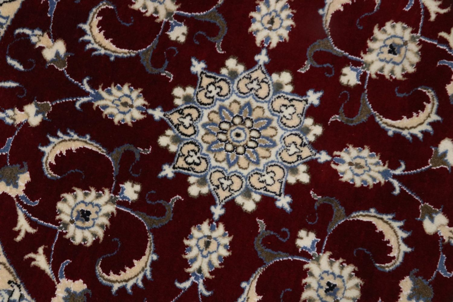 Alfombra de pasillo Alfombra persa - Nain - 100 x 100 cm - rojo oscuro