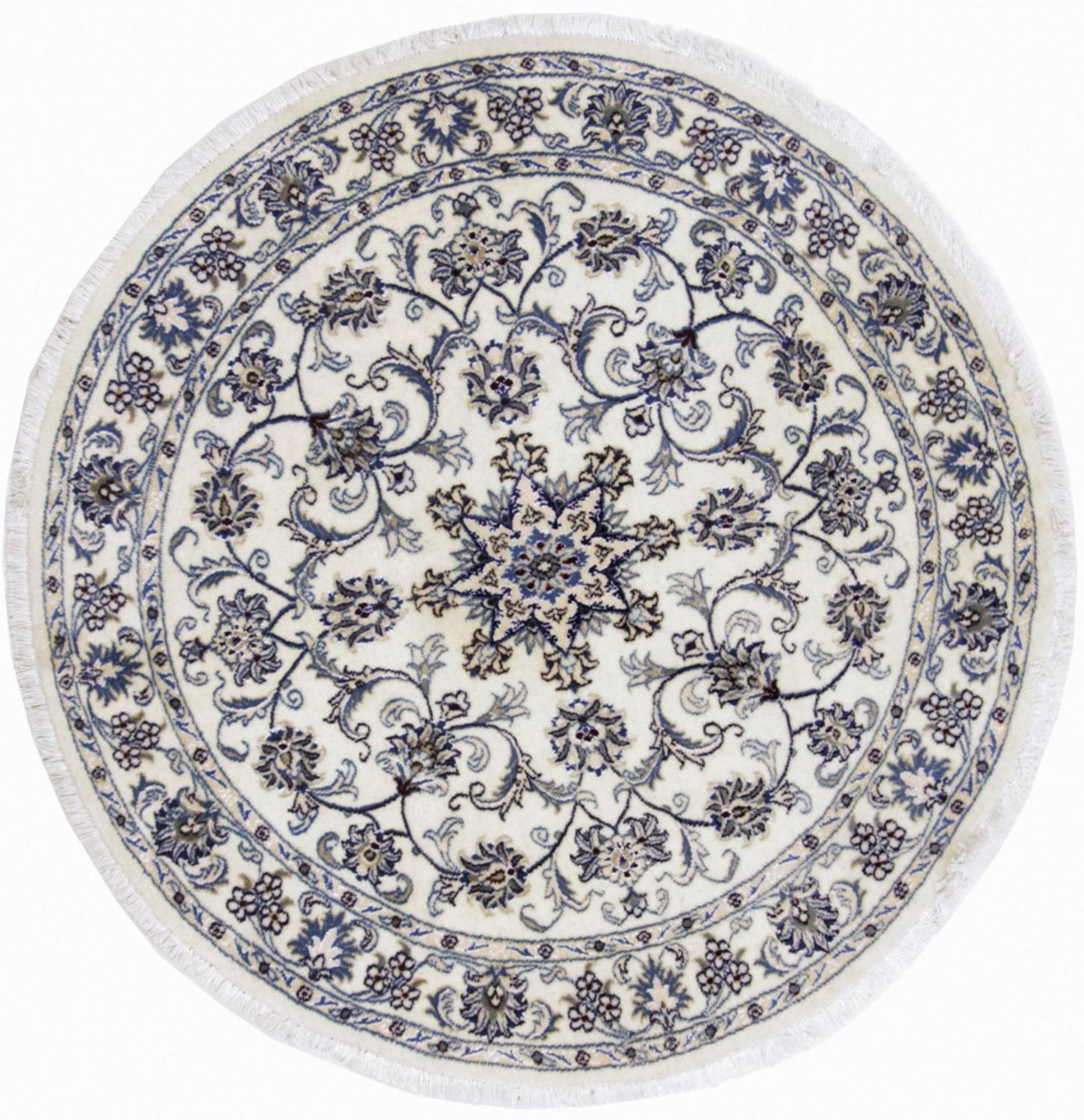 Alfombra persa - Nain redondo  - 150 x 150 cm - crema