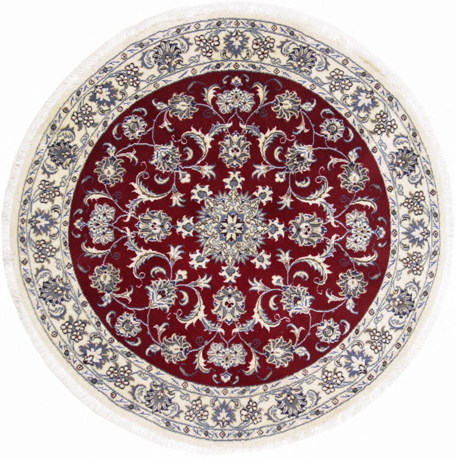 Alfombra persa - Nain redondo  - 150 x 150 cm - rojo