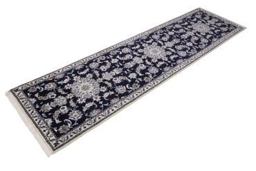 Alfombra de pasillo Alfombra persa - Nain - 290 x 76 cm - azul oscuro