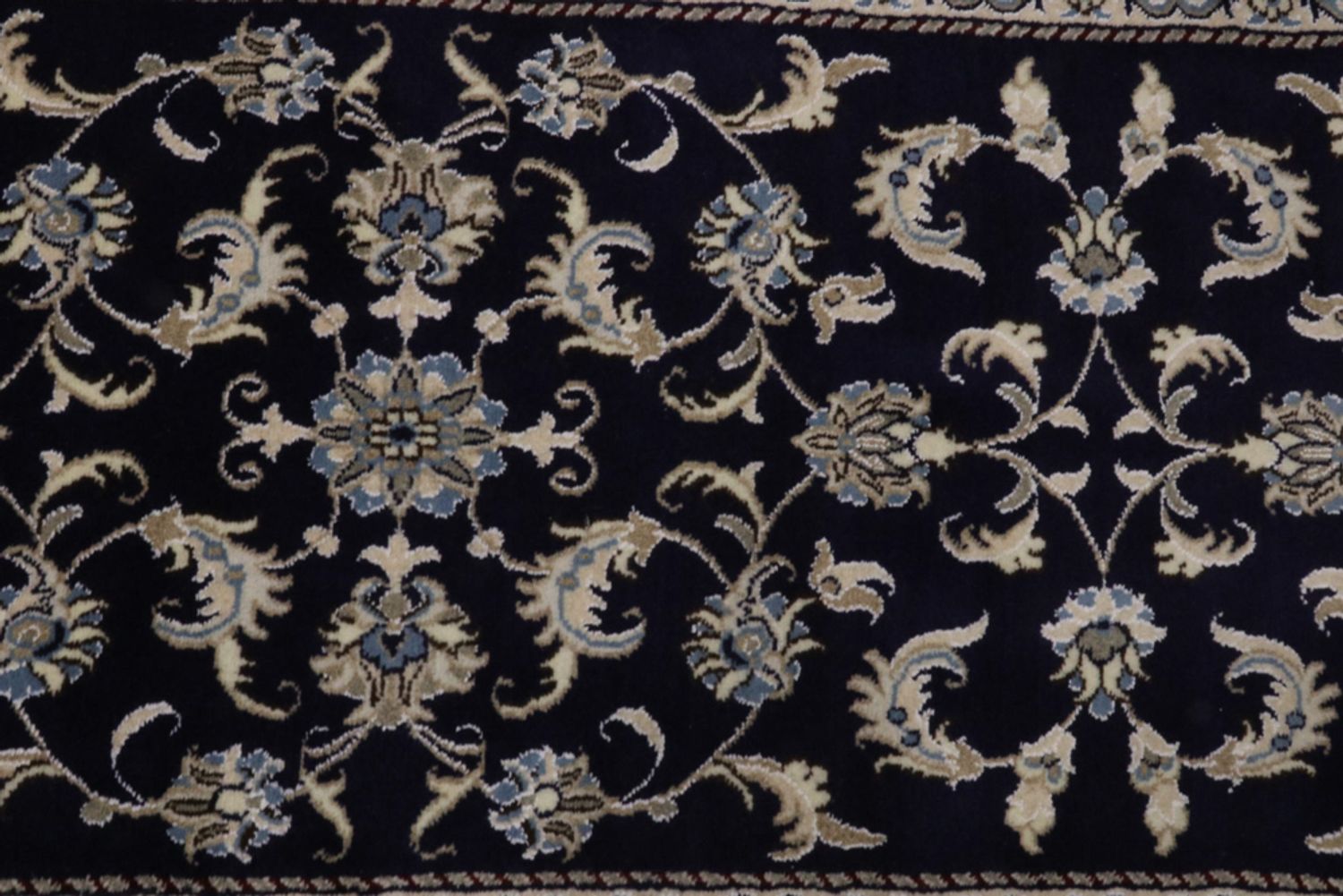 Alfombra de pasillo Alfombra persa - Nain - 292 x 75 cm - azul oscuro