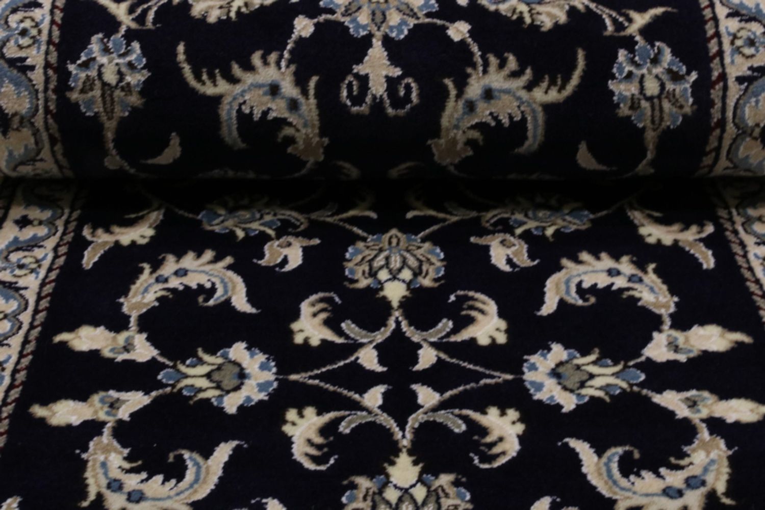 Alfombra de pasillo Alfombra persa - Nain - 292 x 75 cm - azul oscuro