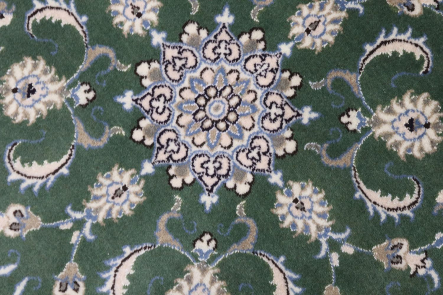 Alfombra de pasillo Alfombra Persa - Nain - Real - 100 x 100 cm - verde