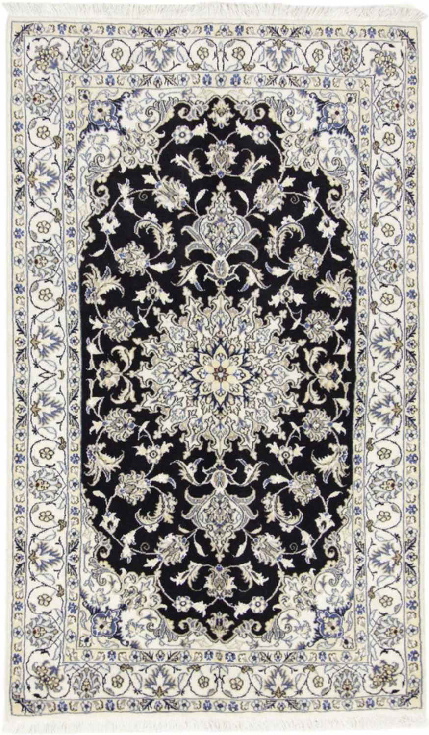 Alfombra persa - Nain - 200 x 120 cm - azul oscuro