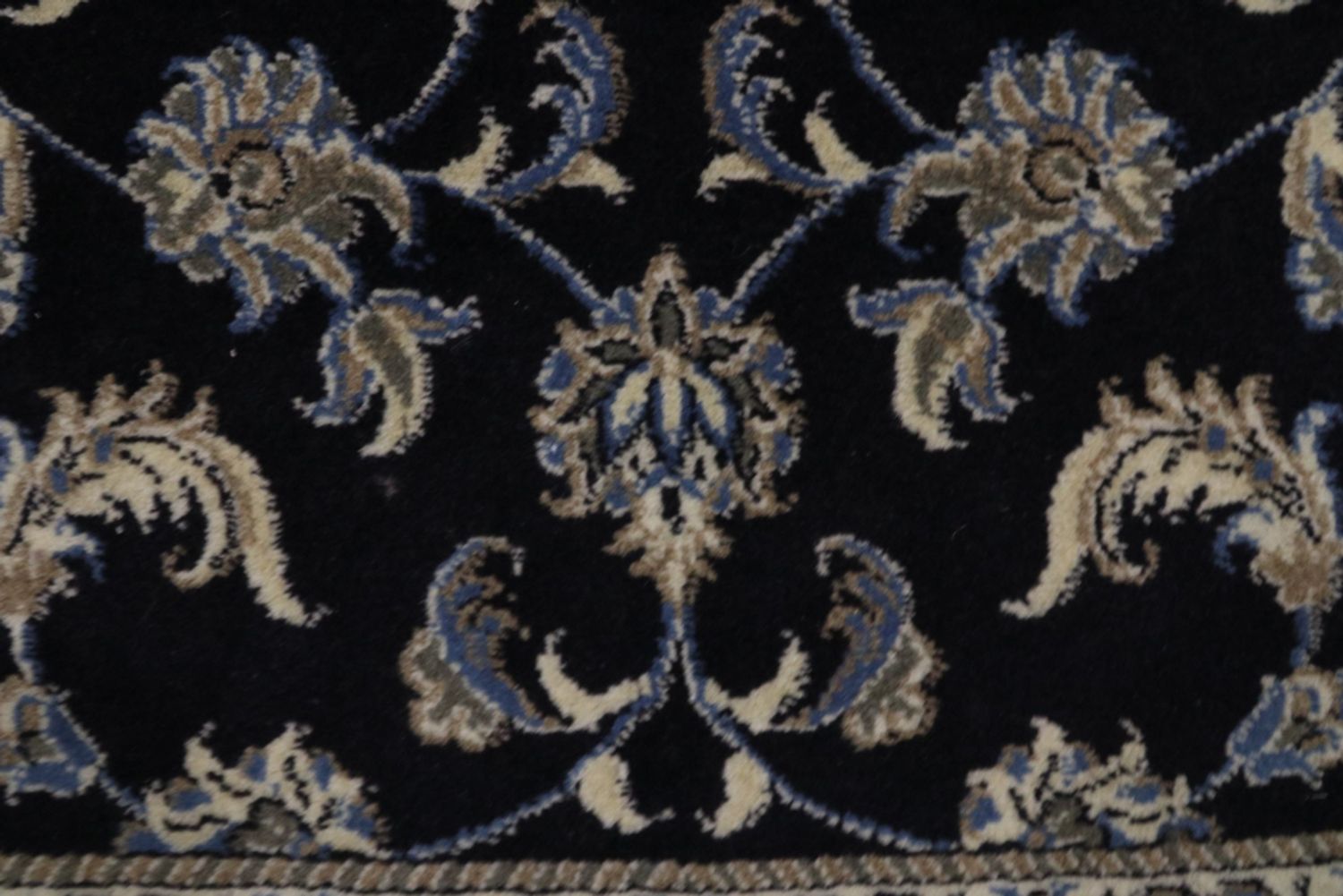 Alfombra de pasillo Alfombra persa - Nain - 393 x 77 cm - azul oscuro