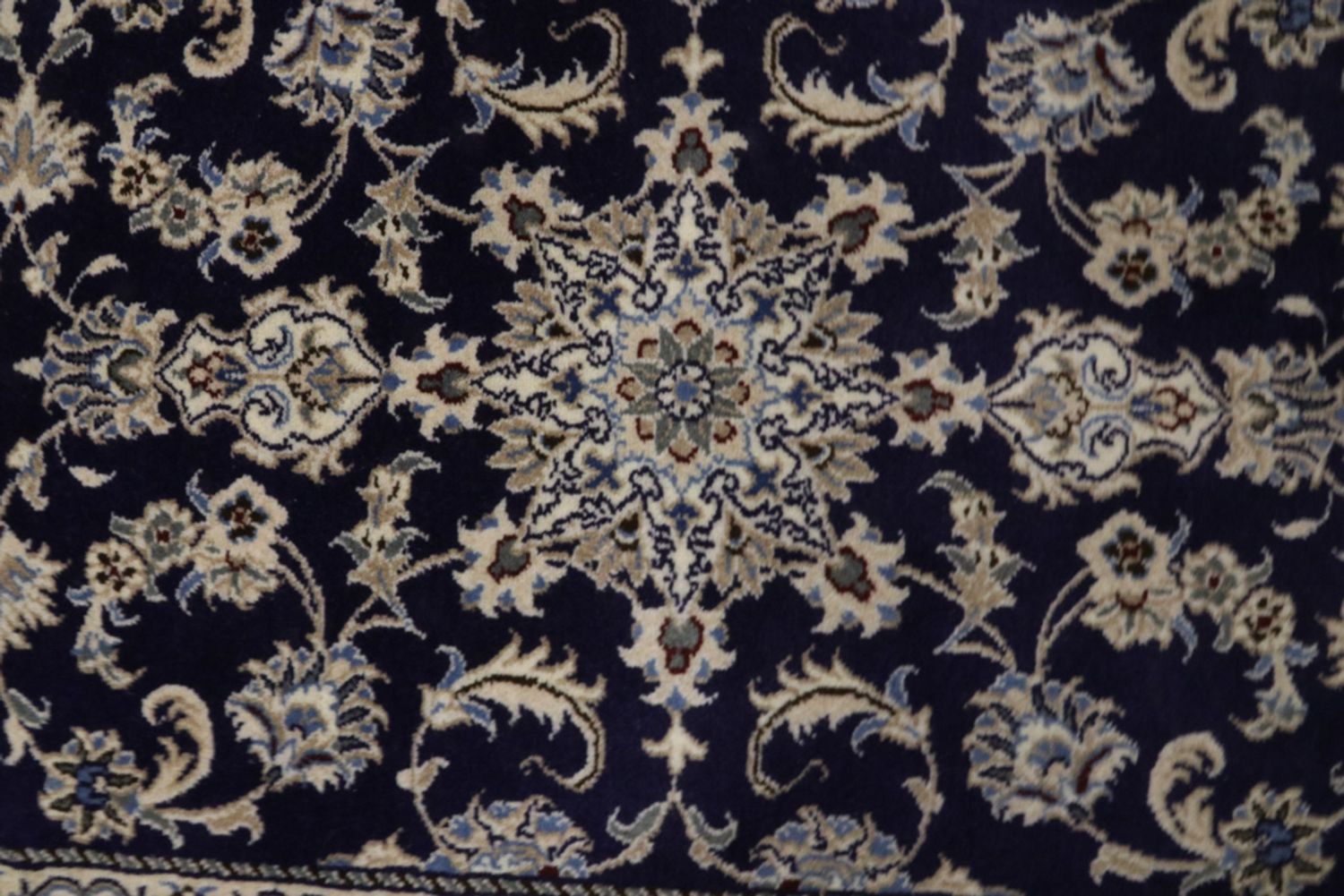 Alfombra de pasillo Alfombra persa - Nain - 389 x 80 cm - azul oscuro