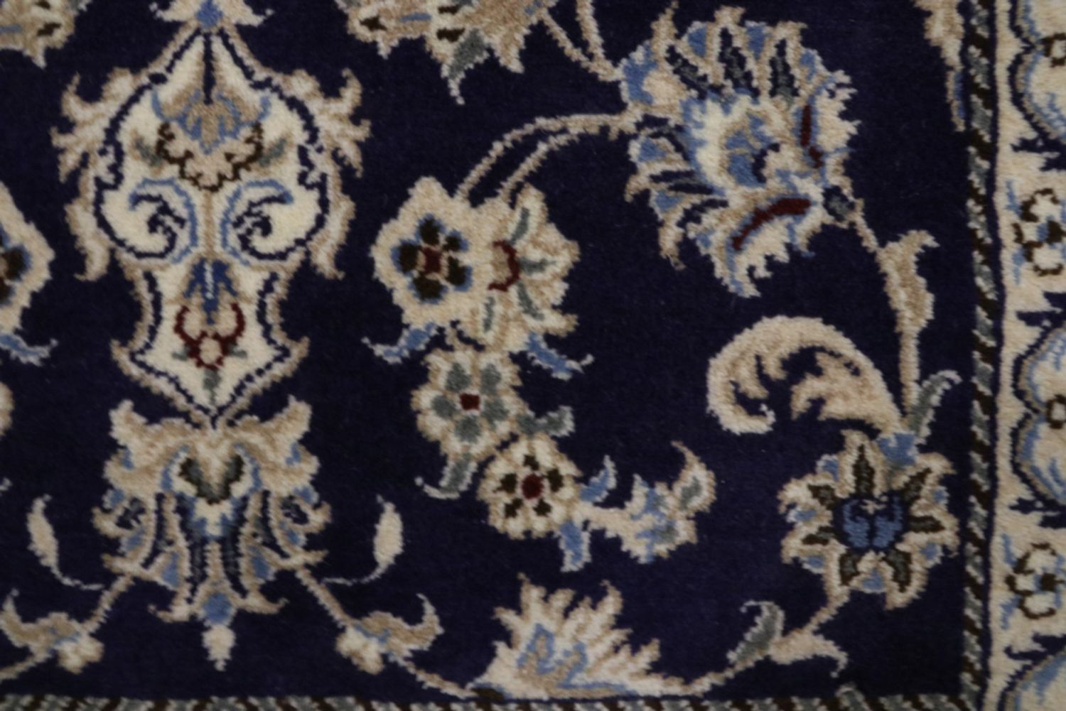 Alfombra de pasillo Alfombra persa - Nain - 389 x 80 cm - azul oscuro