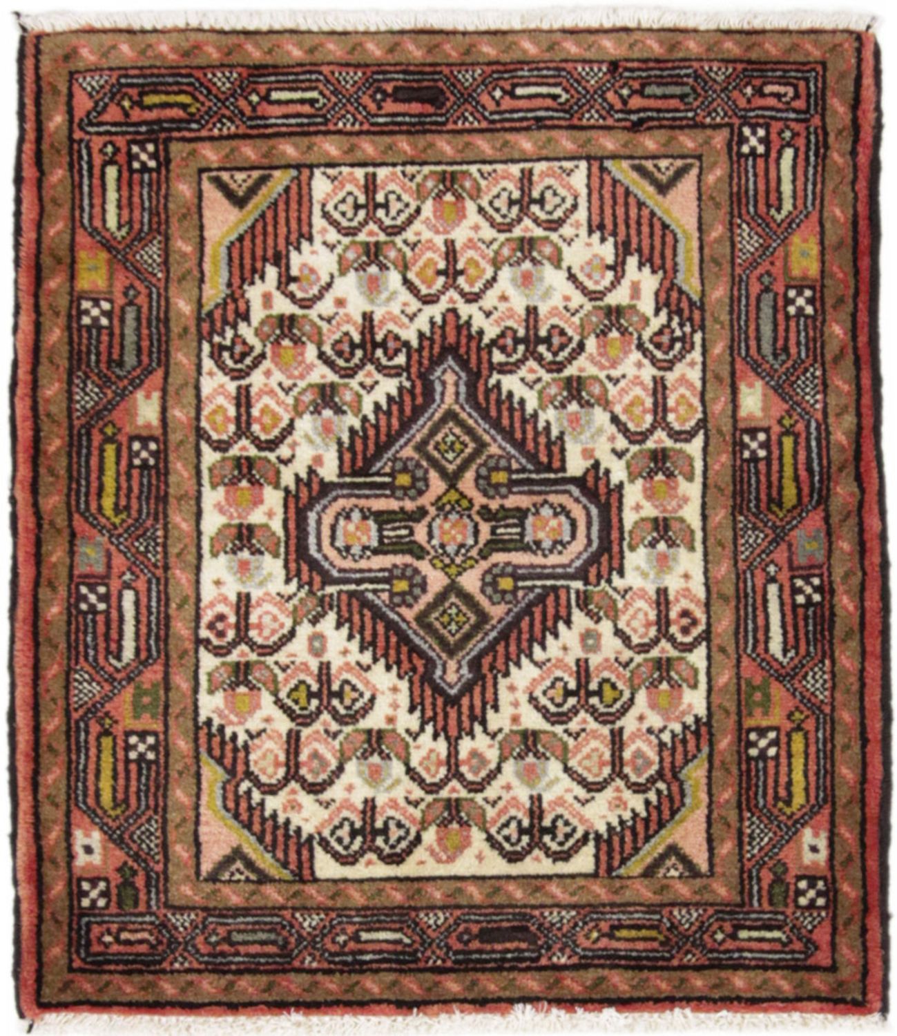 Alfombra persa - Nómada cuadrado  - 71 x 65 cm - beige claro