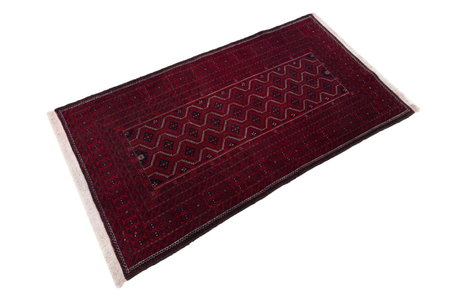 Balutsj-teppe - 165 x 100 cm - mørk rød