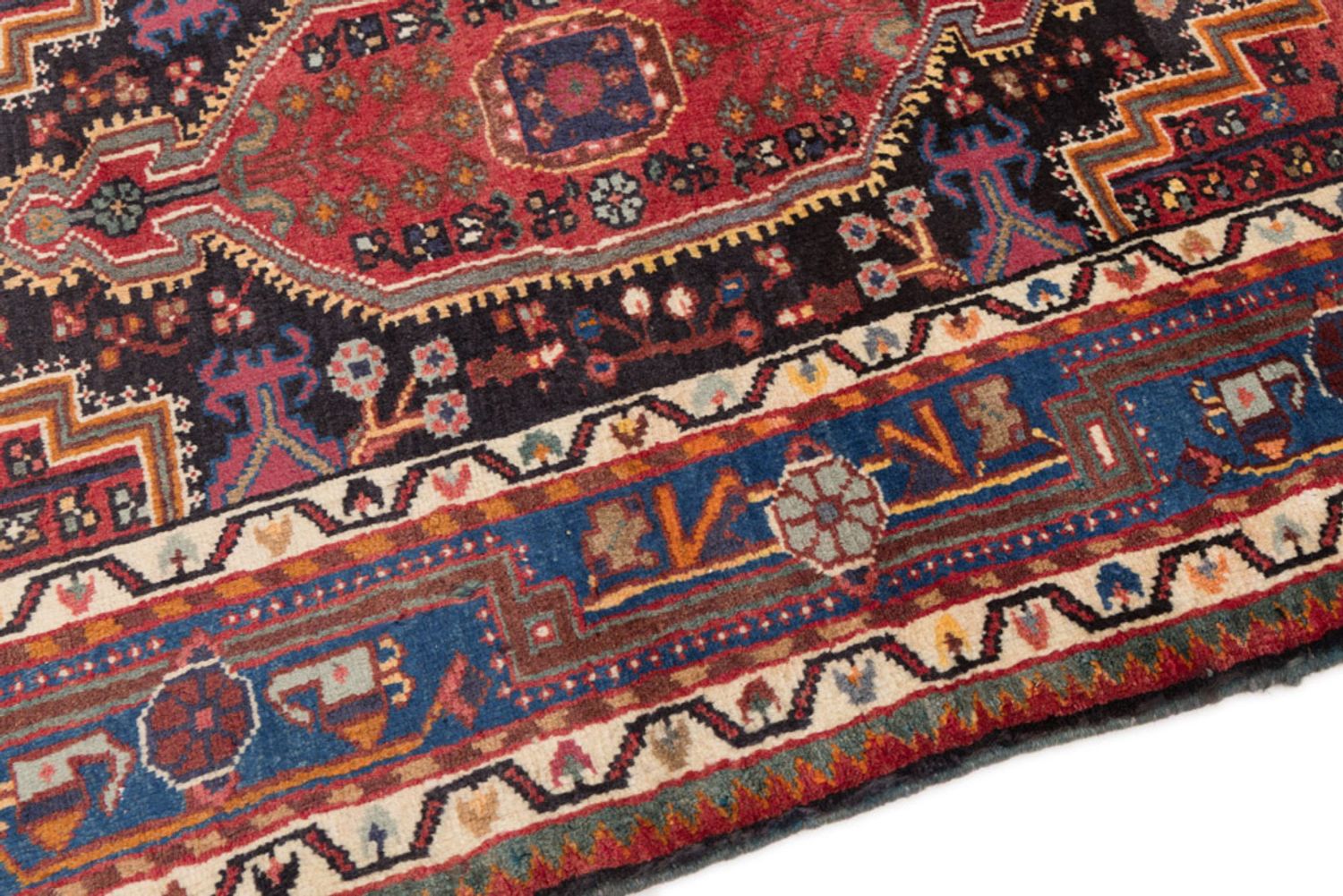 Alfombra persa - Nómada - 145 x 90 cm - rojo oscuro