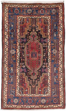 Alfombra persa - Nómada - 145 x 90 cm - rojo oscuro