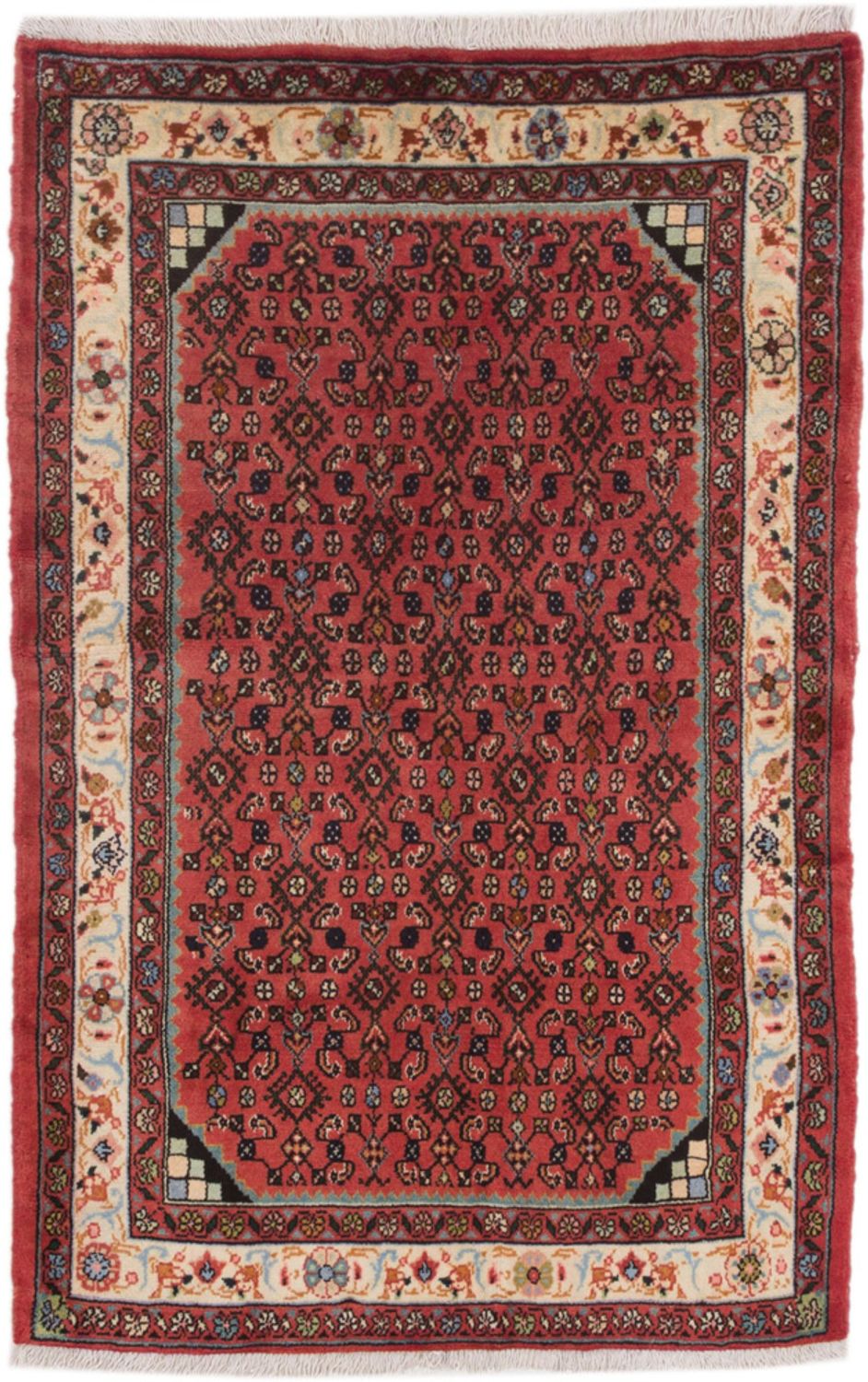 Alfombra persa - Nómada - 150 x 105 cm - rojo oscuro