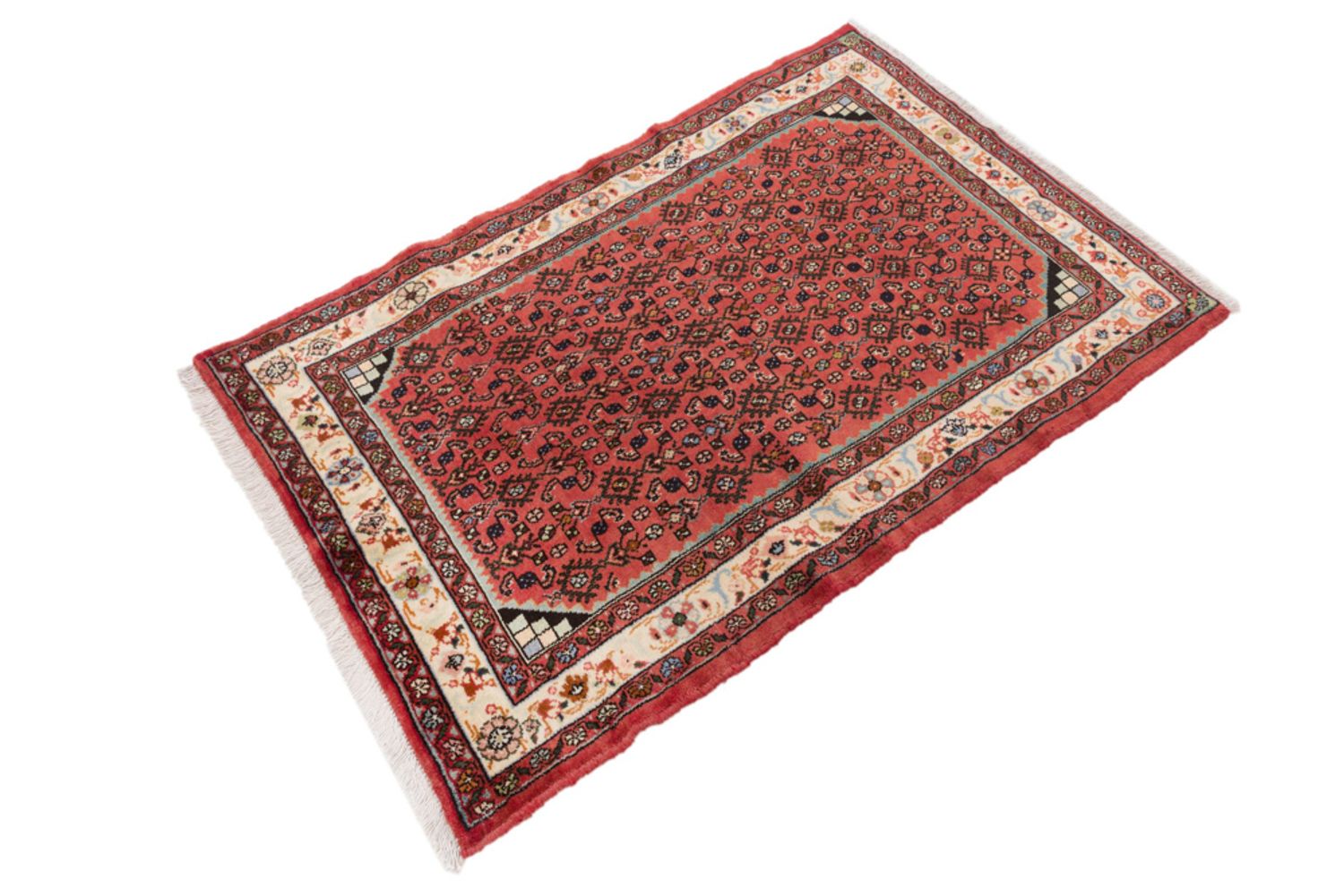 Alfombra persa - Nómada - 150 x 105 cm - rojo oscuro