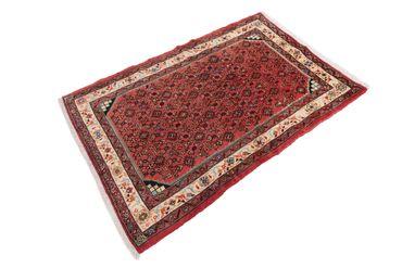 Alfombra persa - Nómada - 150 x 105 cm - rojo oscuro