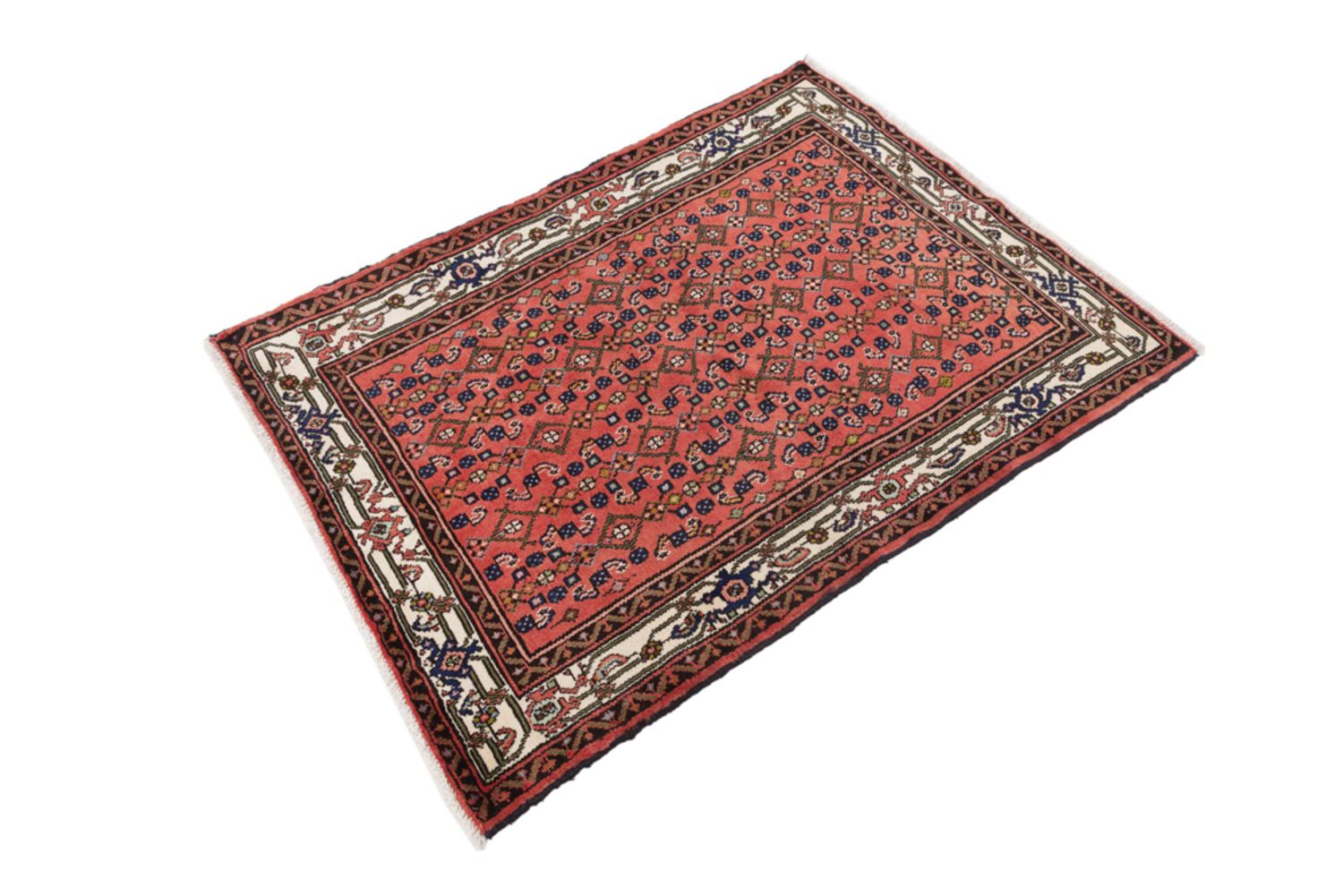 Alfombra persa - Nómada - 140 x 120 cm - rojo oscuro