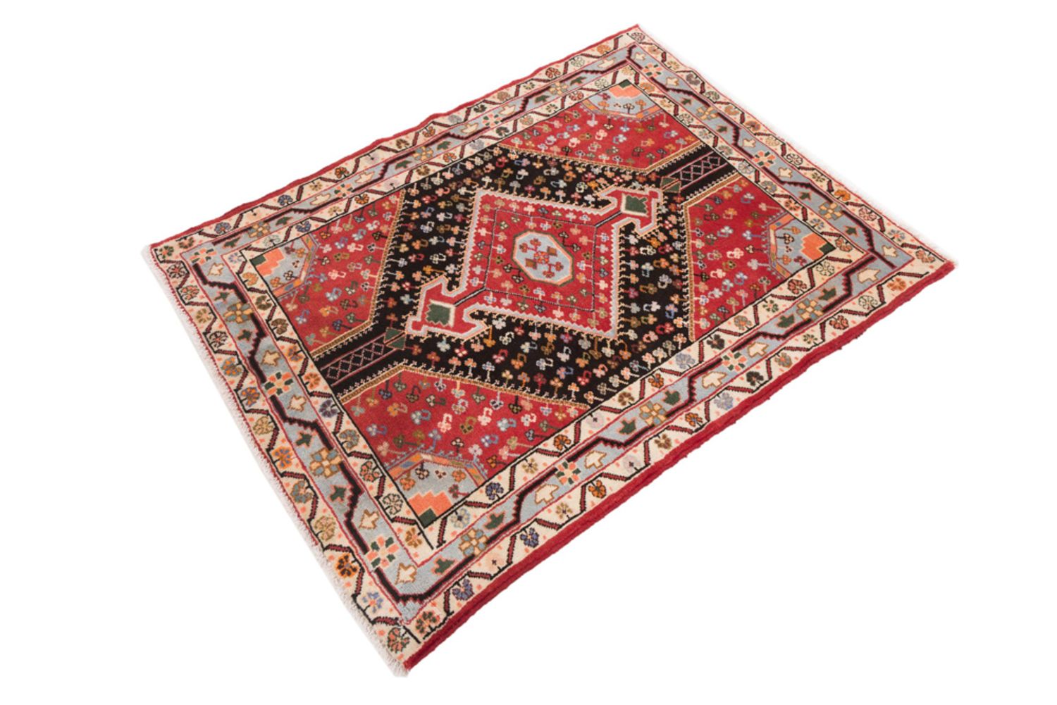 Alfombra persa - Nómada - 130 x 105 cm - multicolor